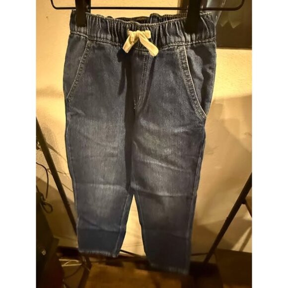 Boys Straight Fit Pull-On Pants Medium Wash 8 Slim Cat & Jack With Drawstring - Picture 1 of 3